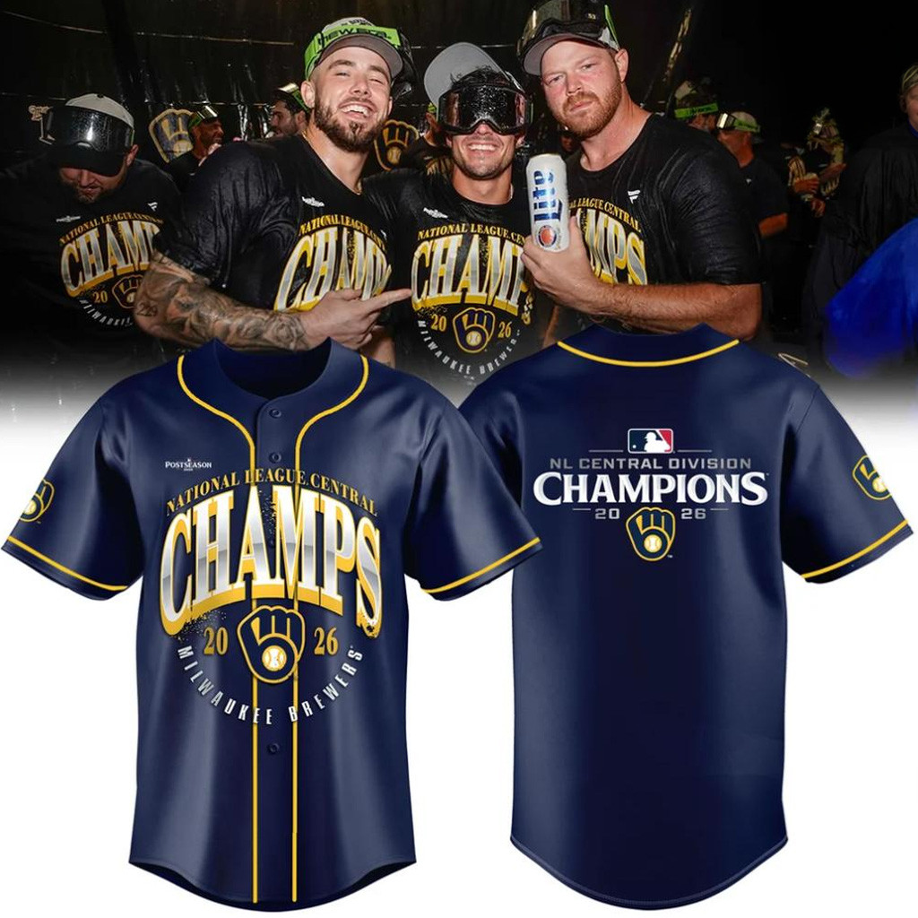 Milwaukee Brewers NL Central Champions Merch 2026 Brewers NL Central Division Champions Jersey Navy 1 - Unicasport Milwaukee Brewers NL Central Champions Merch 2026 Brewers NL Central Division Champions Jersey Navy
