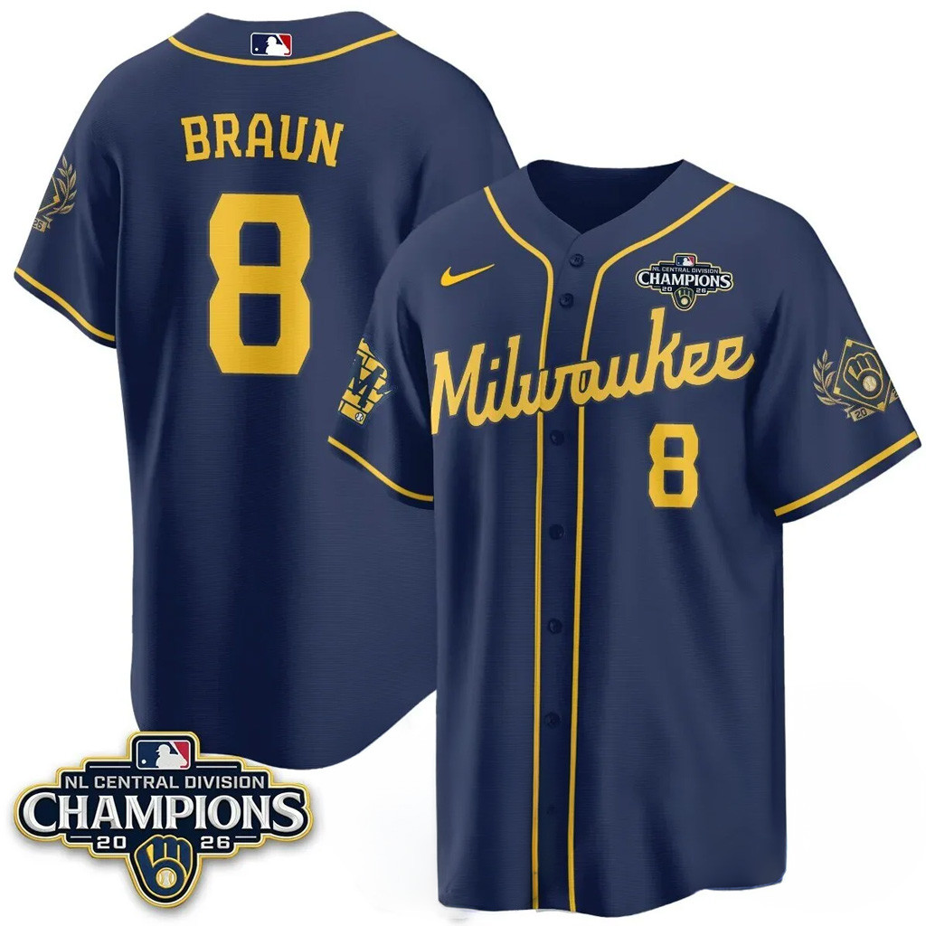 Ryan Braun Jersey Shirt #8 Milwaukee Brewers NL Central Champions Merch 2026 Baseball Fan Gear 1 - Unicasport Ryan Braun Jersey Shirt #8 Milwaukee Brewers NL Central Champions Merch 2026 Baseball Fan Gear