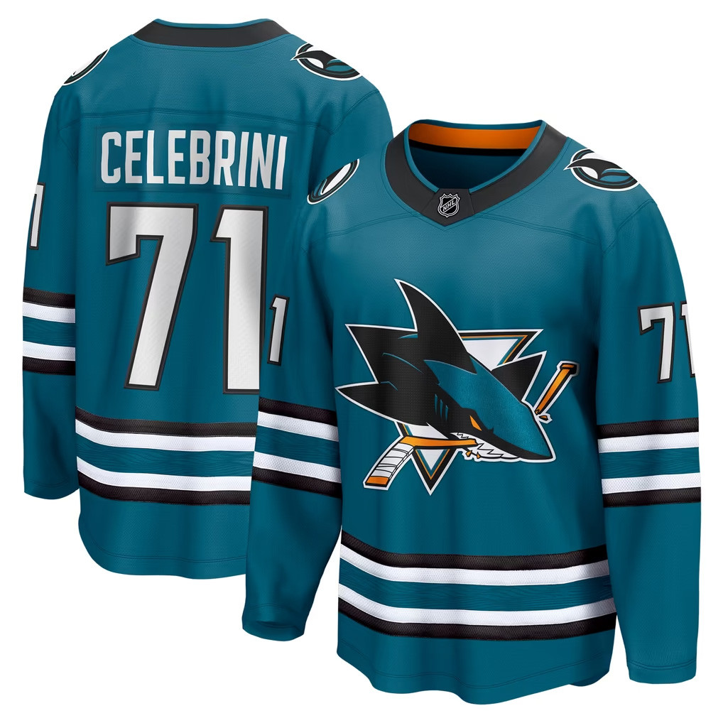 Macklin Celebrini Jersey Shirt 2026 San Jose Sharks Merch #71 SJ Sharks Home Breakaway Jersey 1 - Unicasport Macklin Celebrini Jersey Shirt 2026 San Jose Sharks Merch #71 SJ Sharks Home Breakaway Jersey