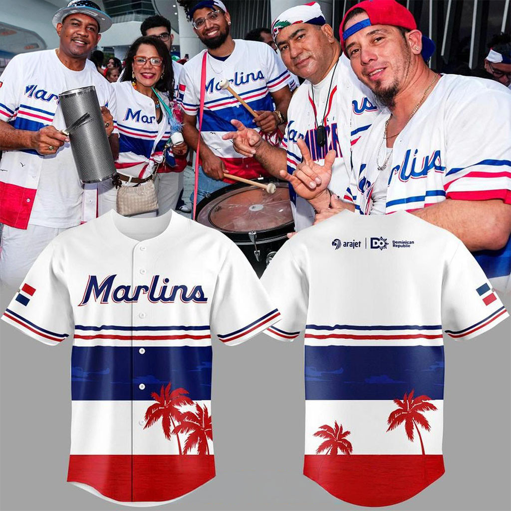 Miami Marlins Dominican Republic Heritage 2026 Jersey Miami Marlins Merch Baseball Fan Gifts 1 - Unicasport Miami Marlins Dominican Republic Heritage 2026 Jersey Miami Marlins Merch Baseball Fan Gifts