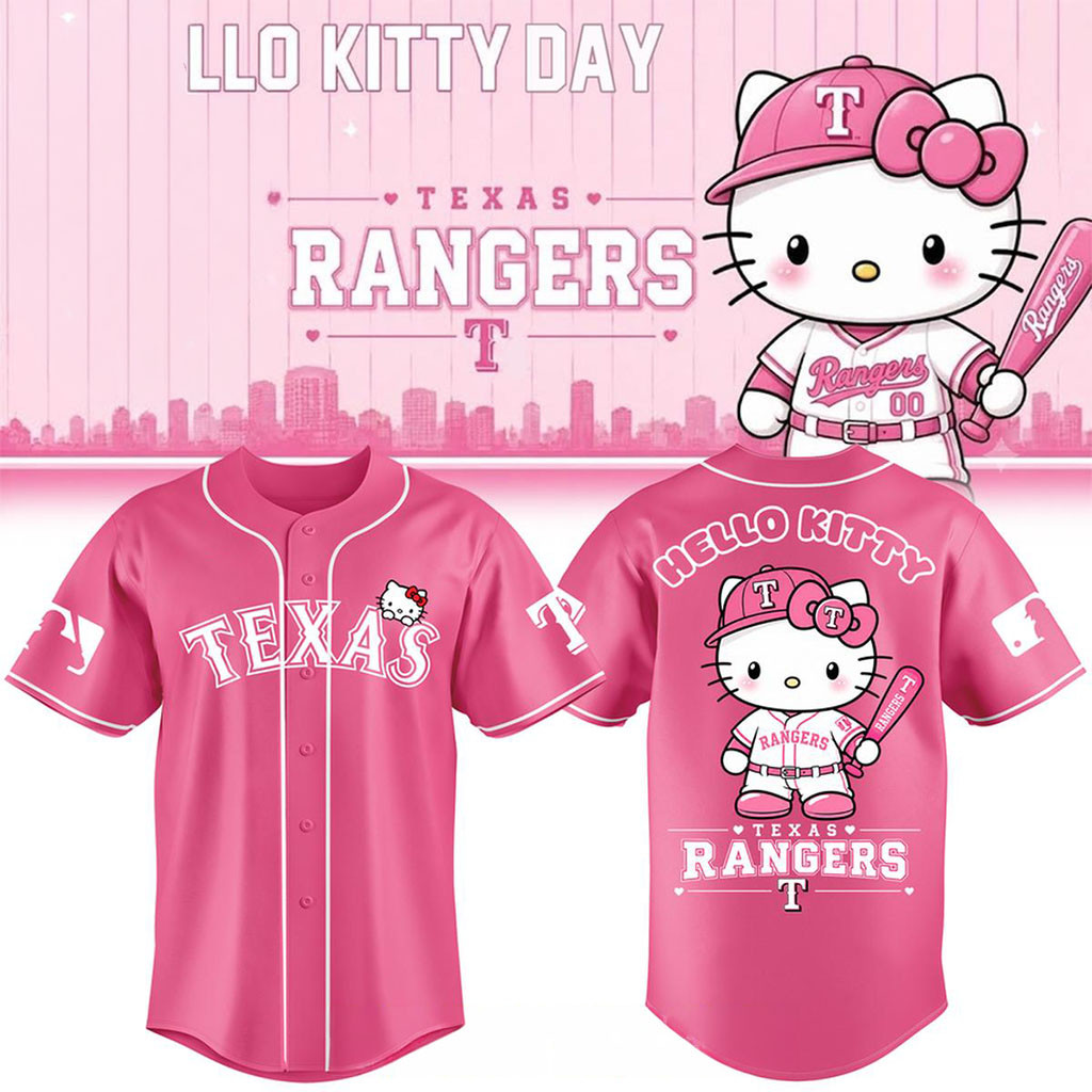 Texas Rangers x Hello Kitty 2026 All Pink Game Jersey Texas Rangers Merch Gifts For Fans 1 - Unicasport Texas Rangers x Hello Kitty 2026 All Pink Game Jersey Texas Rangers Merch Gifts For Fans