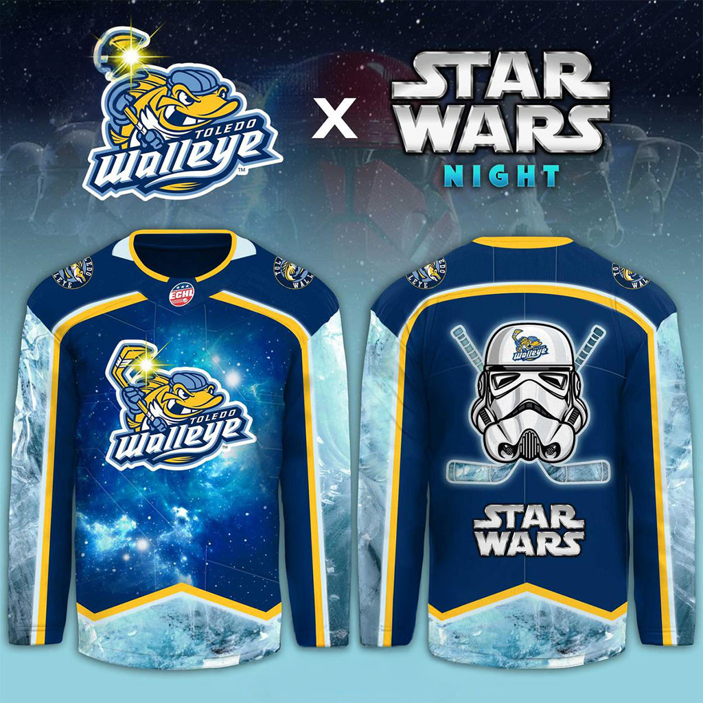 Toledo Walleye x Star Wars Game 2026 Anniversary Night Hockey Jersey Toledo Walleye Merch Gifts
