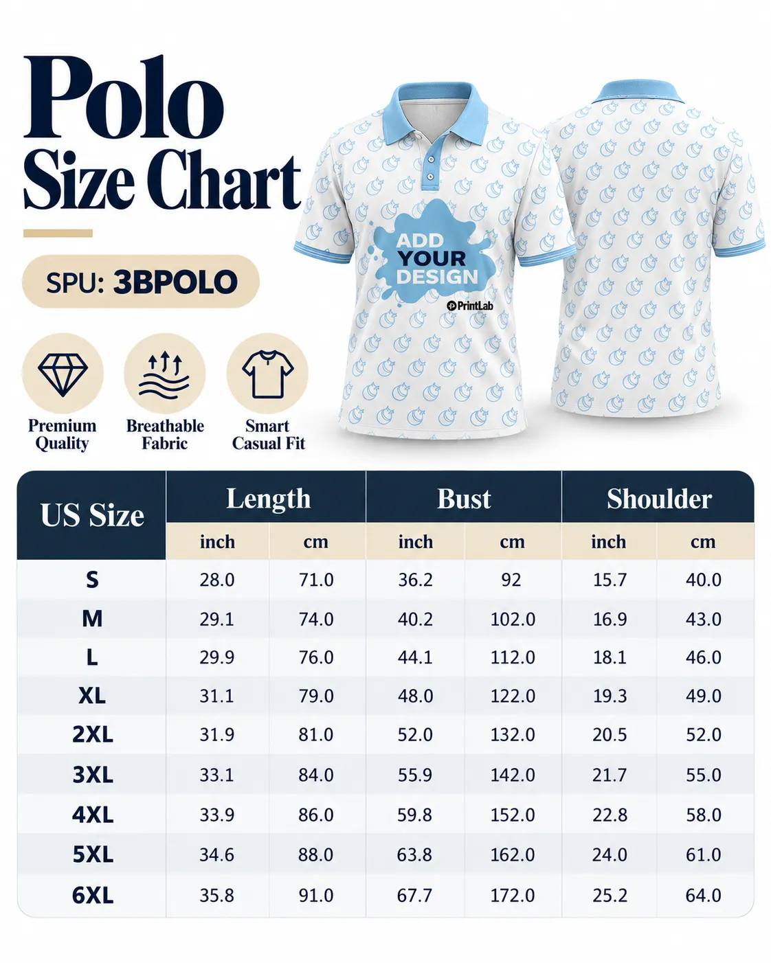 Polo Size Chart