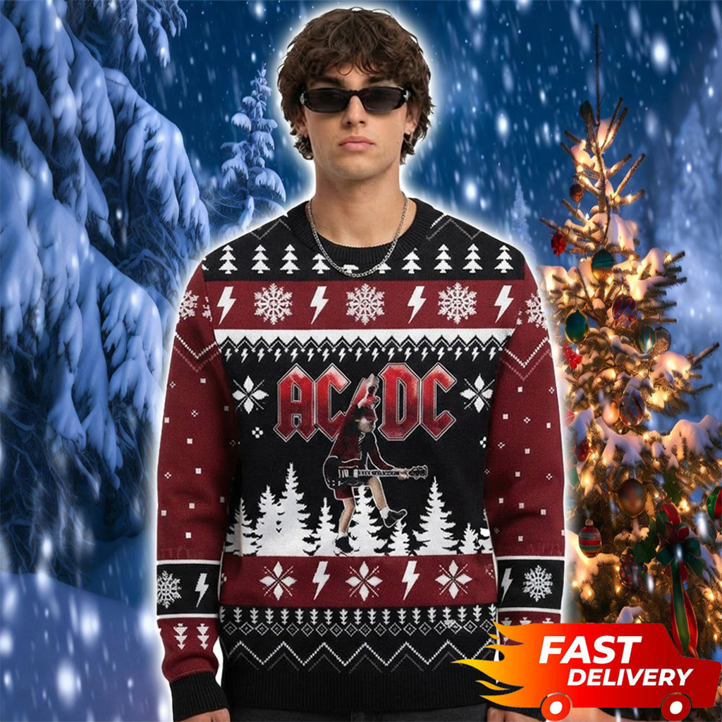 ACDC Angus Young Play Guitar Pwr Up Tour 2026 Christmas Ugly Sweater ACDC Merch Fan Gifts 1 - Unicasport ACDC Angus Young Play Guitar Pwr Up Tour 2026 Christmas Ugly Sweater ACDC Merch Fan Gifts