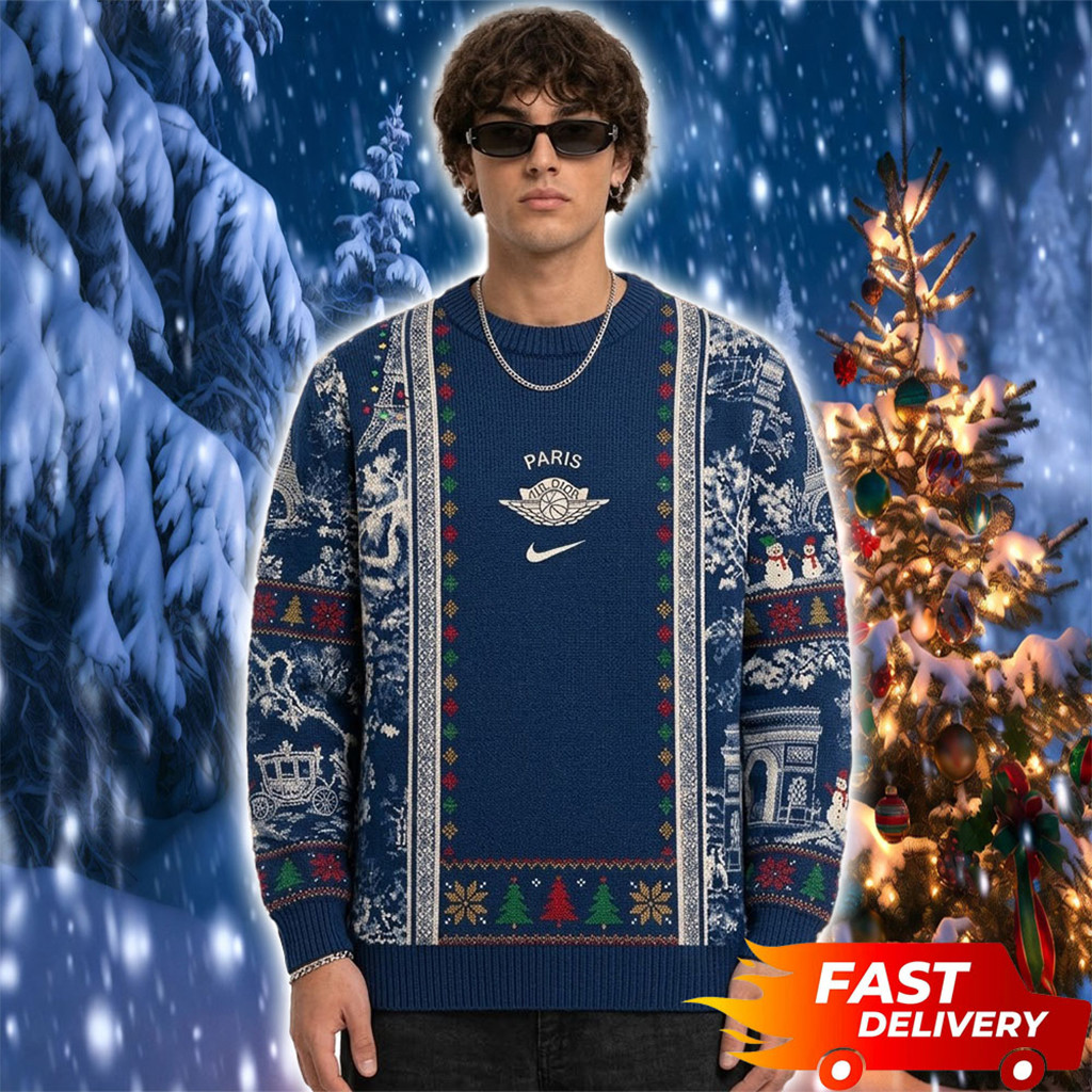 PSG X Dior Christmas Parisian Heritage Concept 2026 Christmas Ugly Sweater Xmas Gift For Him 1 - Unicasport PSG X Dior Christmas Parisian Heritage Concept 2026 Christmas Ugly Sweater Xmas Gift For Him