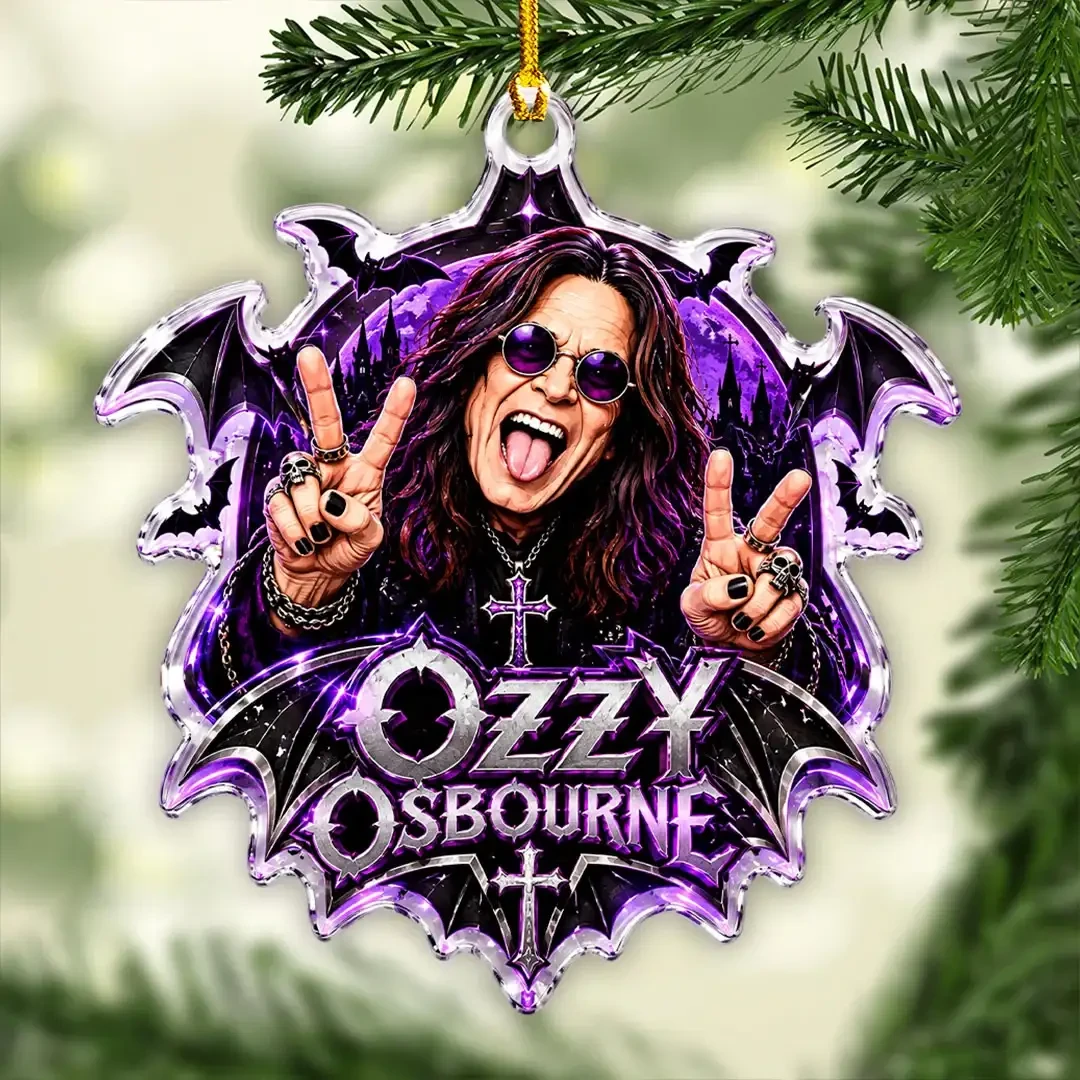 Ozzy Osbourne Purple Bat Christmas Ornaments Ozzy Osbourne Merch Gift For Music Lovers