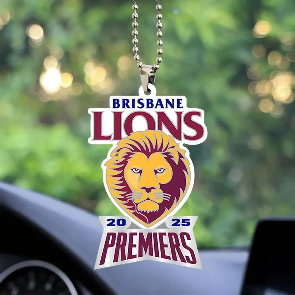 Brisbane Lions 2026 AFL Premiers Car Ornament Brisbane Lions Merch Car Hanging Decor Ideas