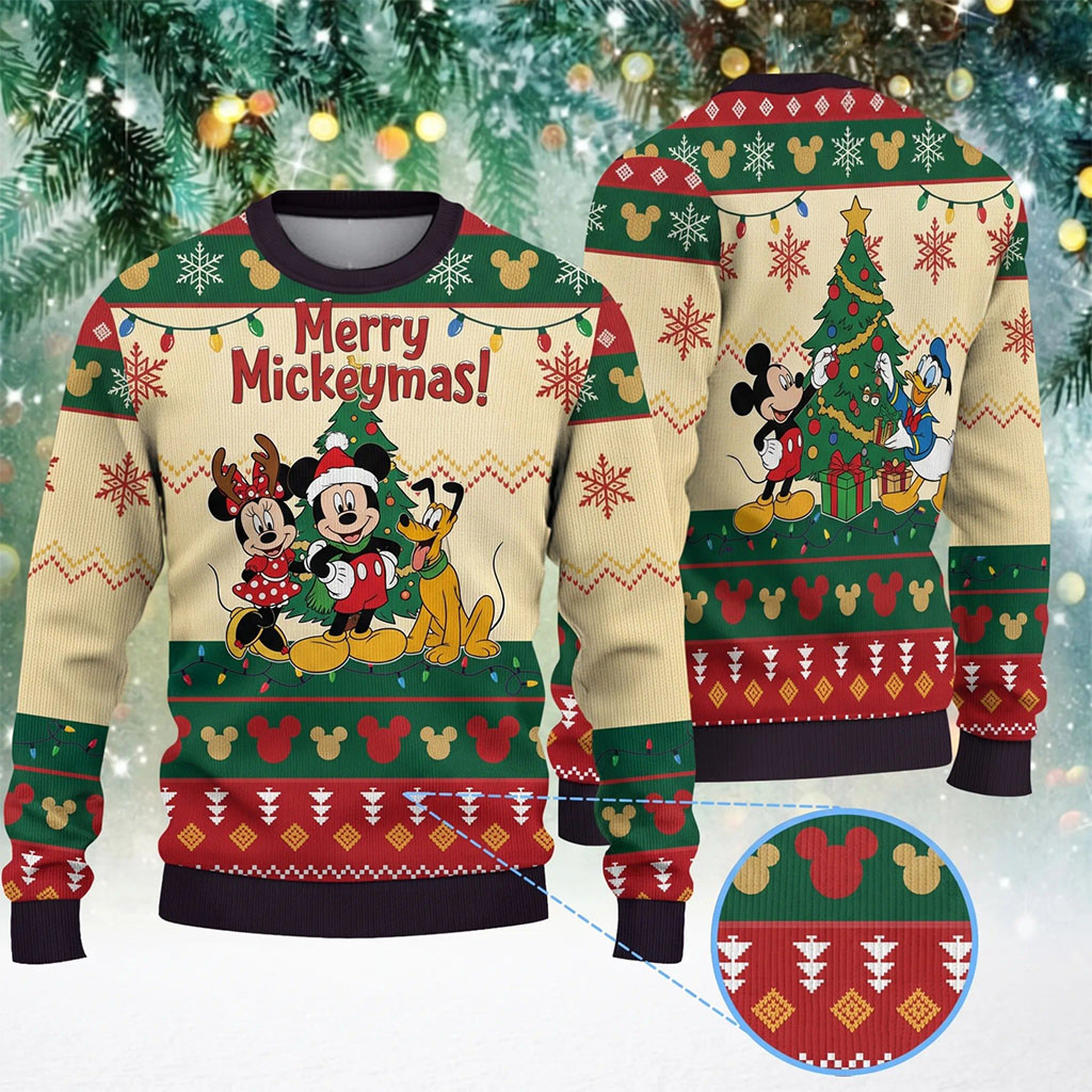 Mickey Mouse Christmas Ugly Sweater Funny Holiday Clothing Gifts For Cartoon Fans 1 - Unicasport Mickey Mouse Christmas Ugly Sweater Funny Holiday Clothing Gifts For Cartoon Fans