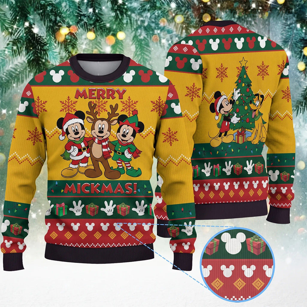 Mickey Mouse Christmas Ugly Sweater Funny Xmas Clothing Gifts For Cartoon Lovers 1 - Unicasport Mickey Mouse Christmas Ugly Sweater Funny Xmas Clothing Gifts For Cartoon Lovers