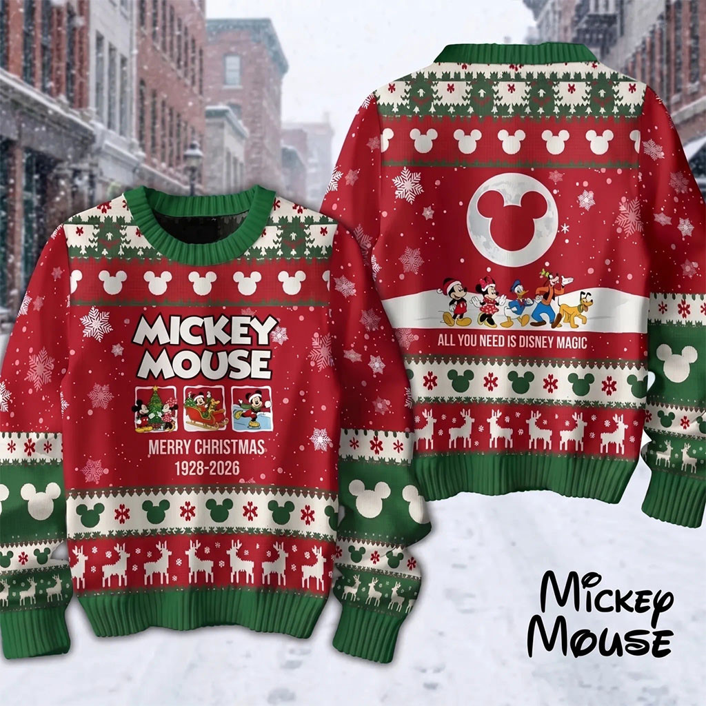 Mickey Mouse Merry Christmas Ugly Sweater All You Need Is Disney Magic Apparel Fans Gifts 1 - Unicasport Mickey Mouse Merry Christmas Ugly Sweater All You Need Is Disney Magic Apparel Fans Gifts