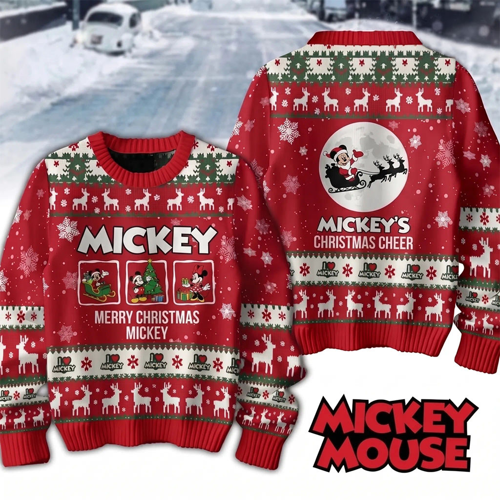 Mickey Mouse Merry Christmas Ugly Sweater Holiday Apparel Gifts For Mickey Fans