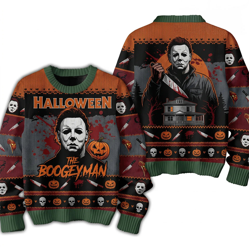 Michael Myers The Boogeyman Halloween Sweater Michael Myers Merch Gifts For Horror Lovers 1 - Unicasport Michael Myers The Boogeyman Halloween Sweater Michael Myers Merch Gifts For Horror Lovers