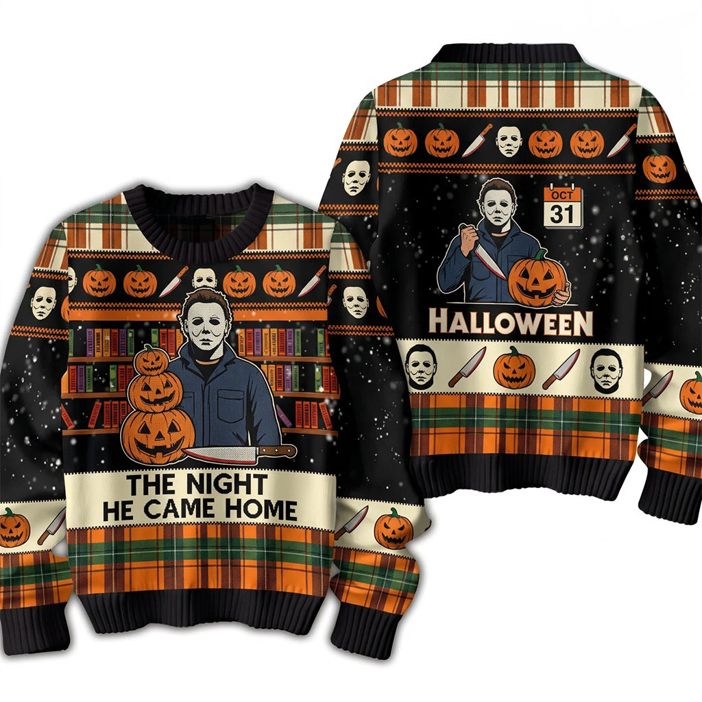Michael Myers The Night He Came Home Halloween Sweater Michael Myers Merch Horror Fan Gifts 1 - Unicasport Michael Myers The Night He Came Home Halloween Sweater Michael Myers Merch Horror Fan Gifts