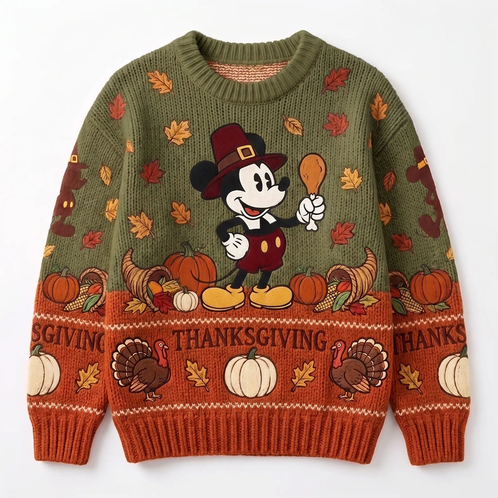 Mickey Mouse Thanksgiving Ugly Sweater Turkey Day Festive Clothing Gifts For Mickey Lovers 1 - Unicasport Mickey Mouse Thanksgiving Ugly Sweater Turkey Day Festive Clothing Gifts For Mickey Lovers