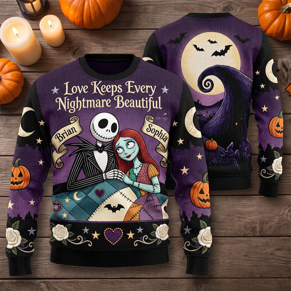 Personalized Jack and Sally Love Keeps Every Sweater Nightmare Before Christmas Merch Men Women 1 - Unicasport Personalized Jack and Sally Love Keeps Every Sweater Nightmare Before Christmas Merch Men Women