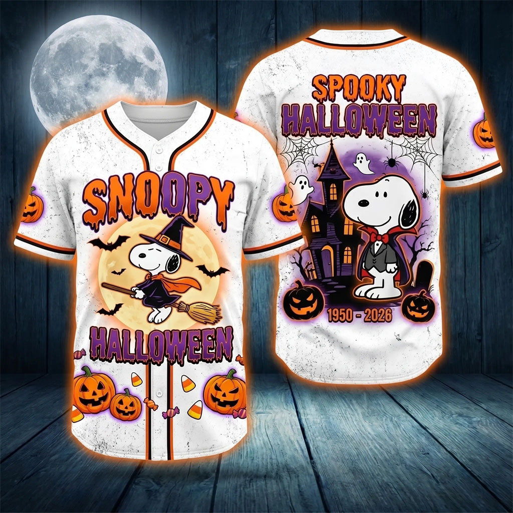 Snoopy Halloween Baseball Jersey Peanuts Spooky Night Apparel Presents For Halloween 1 - Unicasport Snoopy Halloween Baseball Jersey Peanuts Spooky Night Apparel Presents For Halloween