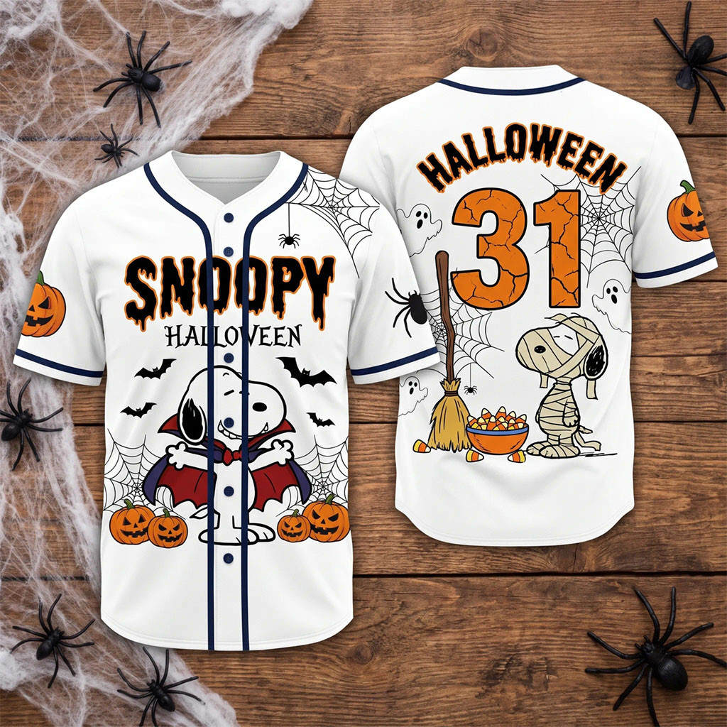 Snoopy Halloween Baseball Jersey Peanuts Spooky Season Apparel Gifts For Friends 1 - Unicasport Snoopy Halloween Baseball Jersey Peanuts Spooky Season Apparel Gifts For Friends
