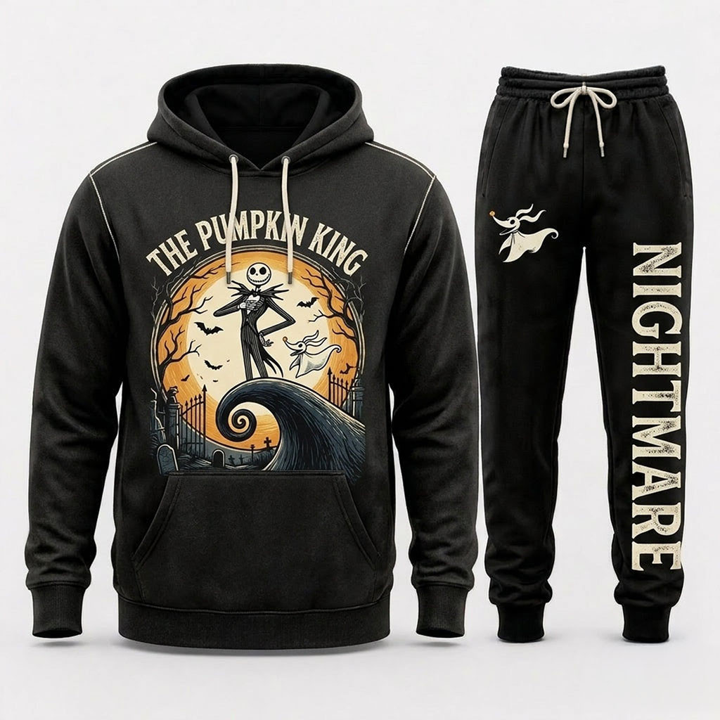 The Nightmare Before Christmas Halloween Streetwear Hoodie And Sweatpants Set Friends Gifts
