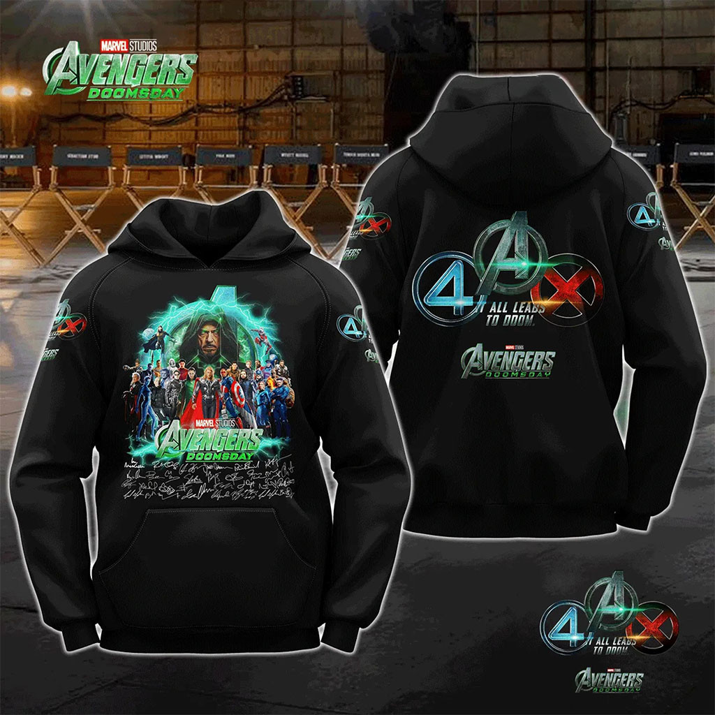 Avengers Doomsday Signatures Hoodie All Leads To Doom Marvel Superhero Apparel Gifts For Fans 1 - Unicasport Avengers Doomsday Signatures Hoodie All Leads To Doom Marvel Superhero Apparel Gifts For Fans