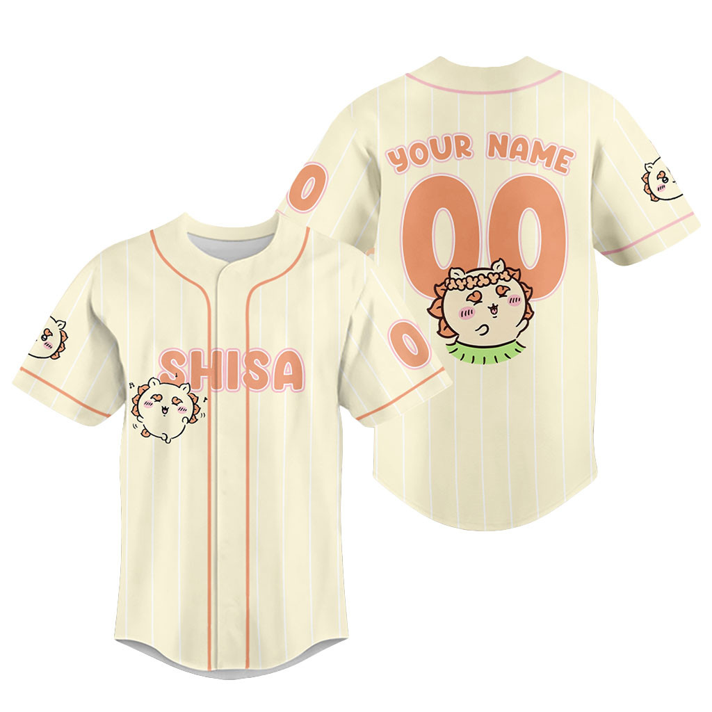 Custom Shisa Chiikawa Baseball Jersey Anime Character Gear Gifts For Chiikawa Fans 1 - Unicasport Custom Shisa Chiikawa Baseball Jersey Anime Character Gear Gifts For Chiikawa Fans