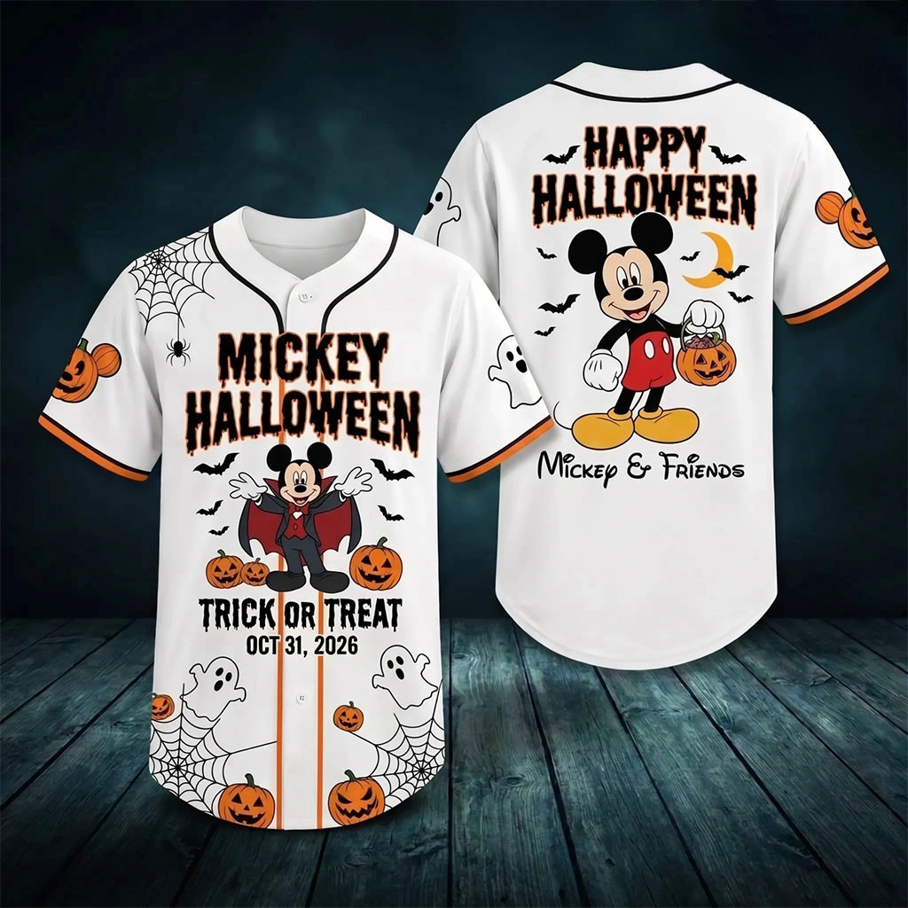 Mickey Halloween Baseball Jersey 2026 Trick Or Treat Jersey Disney Merch Halloween Gifts 1 - Unicasport Mickey Halloween Baseball Jersey 2026 Trick Or Treat Jersey Disney Merch Halloween Gifts