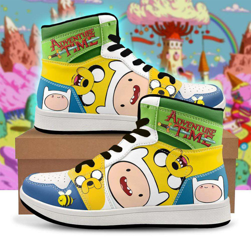 Adventure Time Finn Jake BMO High Top Sneakers Adventure Time Merch Gift For Son