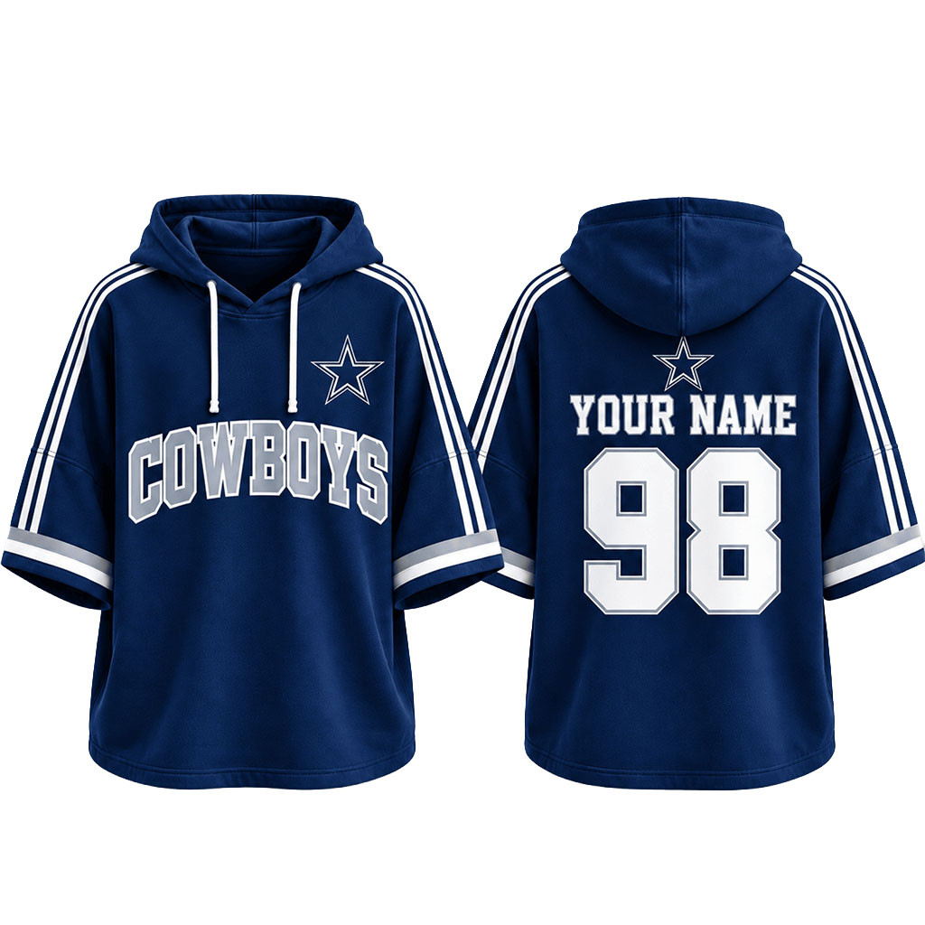 Custom Dallas Cowboys Football Team Spirit Short Sleeve Hoodie Cowboys Merch Game Day Gear 1 - Unicasport Custom Dallas Cowboys Football Team Spirit Short Sleeve Hoodie Cowboys Merch Game Day Gear