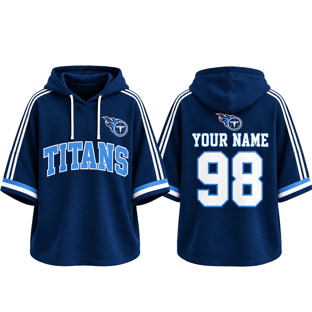 Custom Tennessee Titans Football Team Spirit Short Sleeve Hoodie Game Day Tennessee Titans Merch 1 - Unicasport Custom Tennessee Titans Football Team Spirit Short Sleeve Hoodie Game Day Tennessee Titans Merch