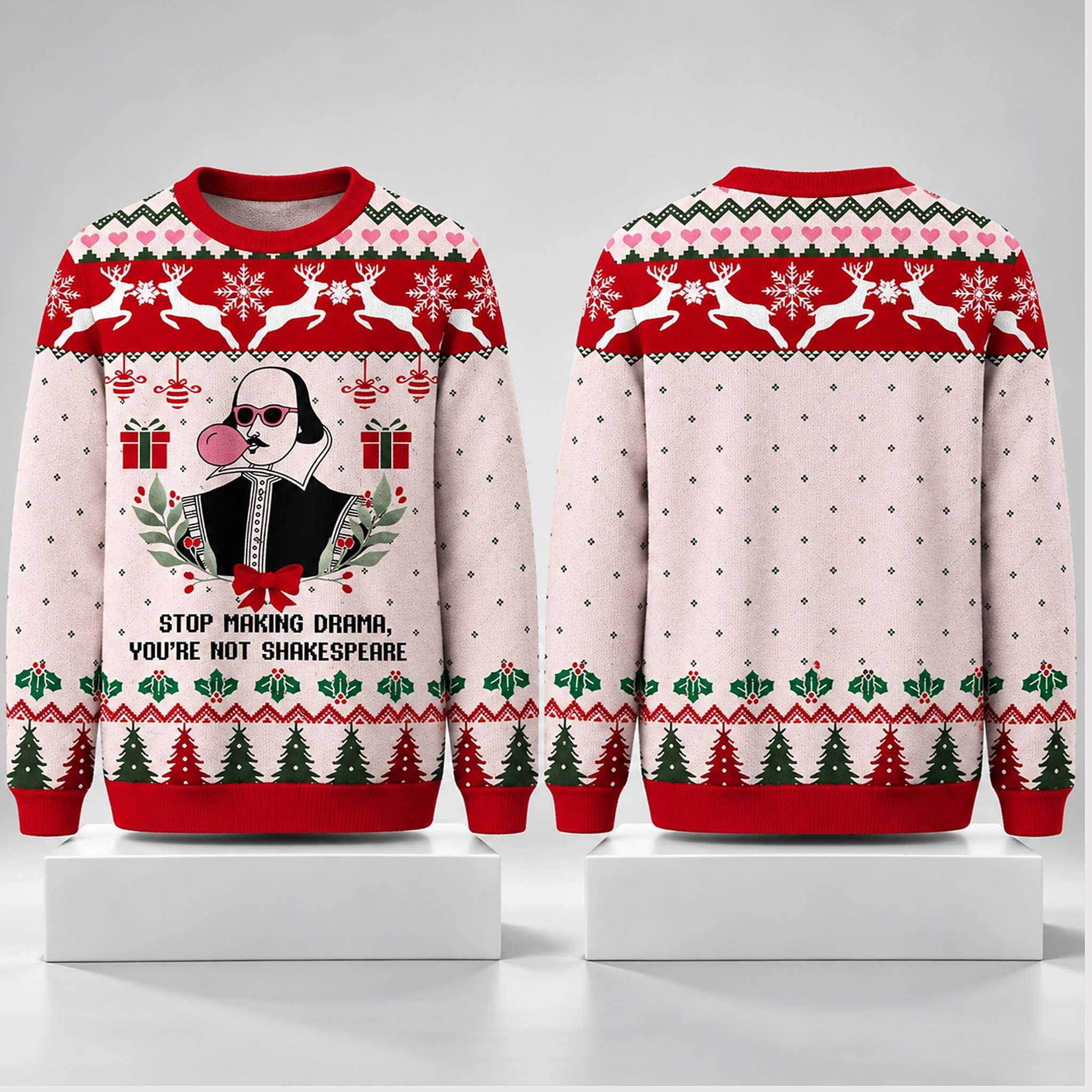 Stop Making Drama You're Not Shakespeare Christmas Ugly Sweater Gifts For Book Lovers 1 - Unicasport Stop Making Drama You're Not Shakespeare Christmas Ugly Sweater Gifts For Book Lovers