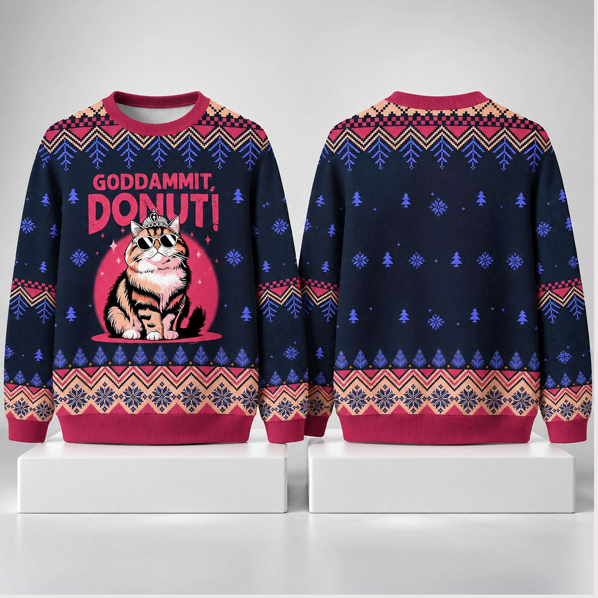 Goddammit Donut Cat Christmas Ugly Sweater 2026 Dungeon Crawler Carl Merch Bookish Gifts 1 - Unicasport Goddammit Donut Cat Christmas Ugly Sweater 2026 Dungeon Crawler Carl Merch Bookish Gifts