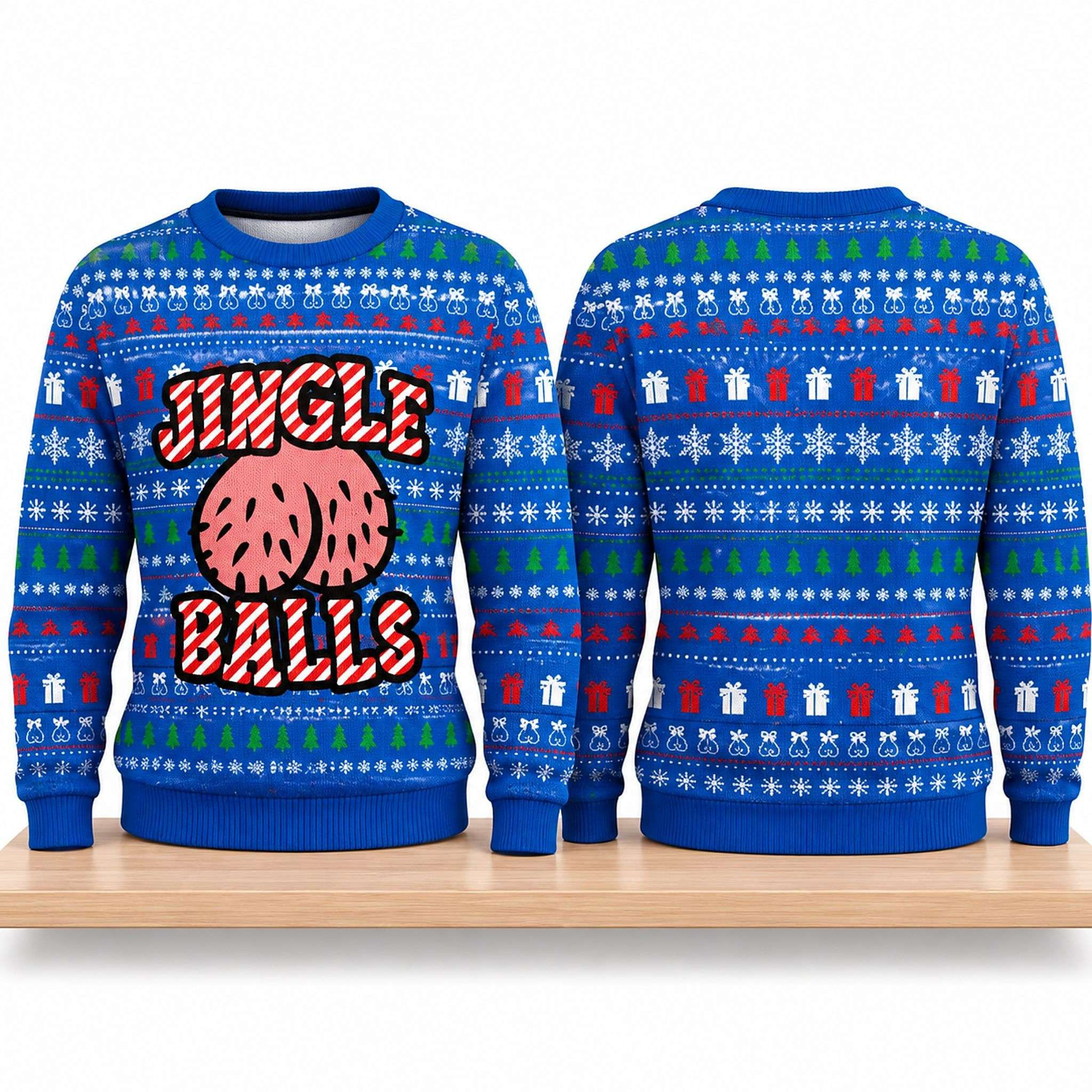 Jingle Balls Christmas Ugly Sweater Funny Adult Xmas Jumpers Gift For Husband