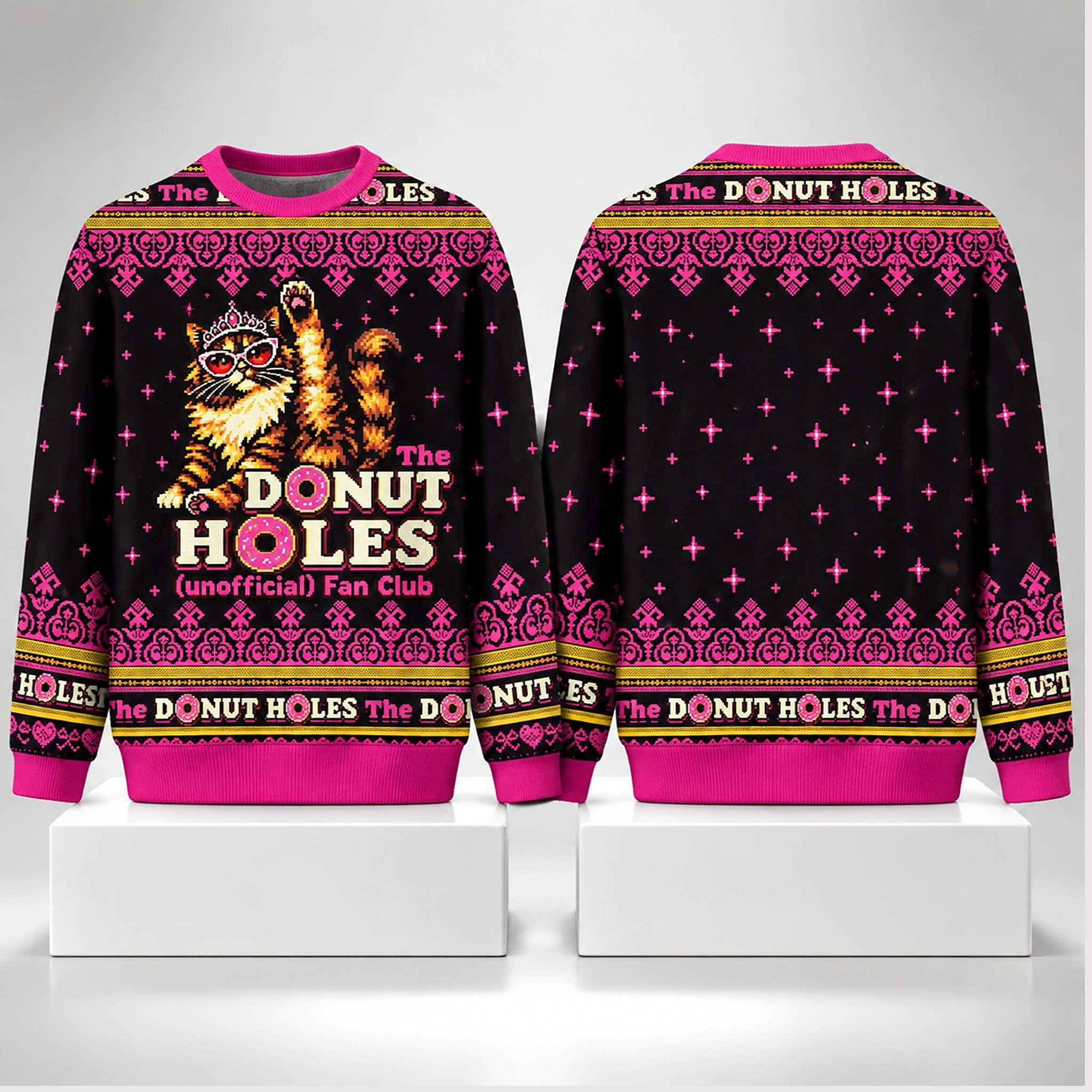 The Donut Holes Unofficial Fan Club Cat Christmas Ugly Sweater 2026 Dungeon Crawler Carl Merch 1 - Unicasport The Donut Holes Unofficial Fan Club Cat Christmas Ugly Sweater 2026 Dungeon Crawler Carl Merch
