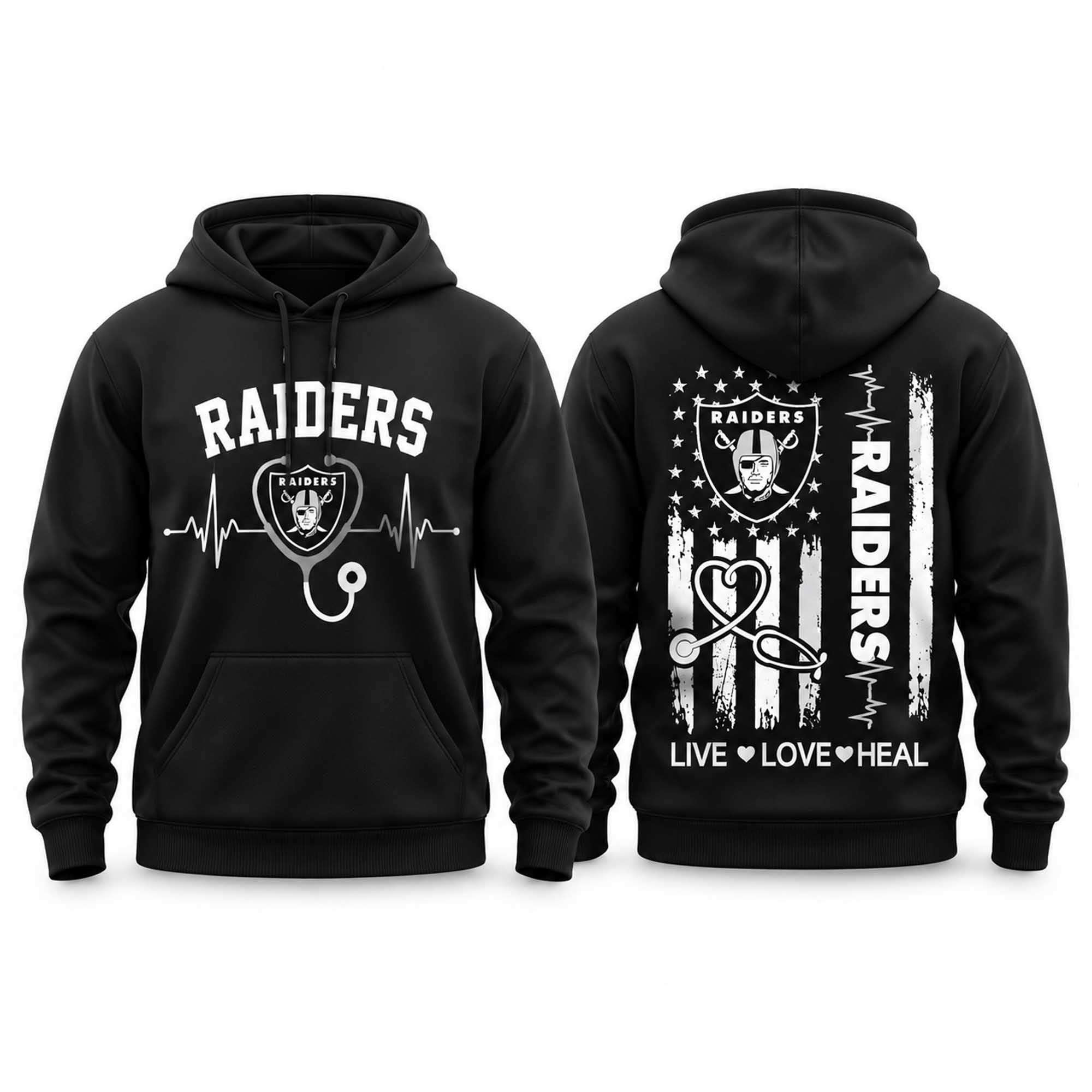 Raiders Nurse Appreciation Day 2026 Hoodie Live Love Healn Hoodie Las Vegas Raiders Merch 1 - Unicasport Raiders Nurse Appreciation Day 2026 Hoodie Live Love Healn Hoodie Las Vegas Raiders Merch