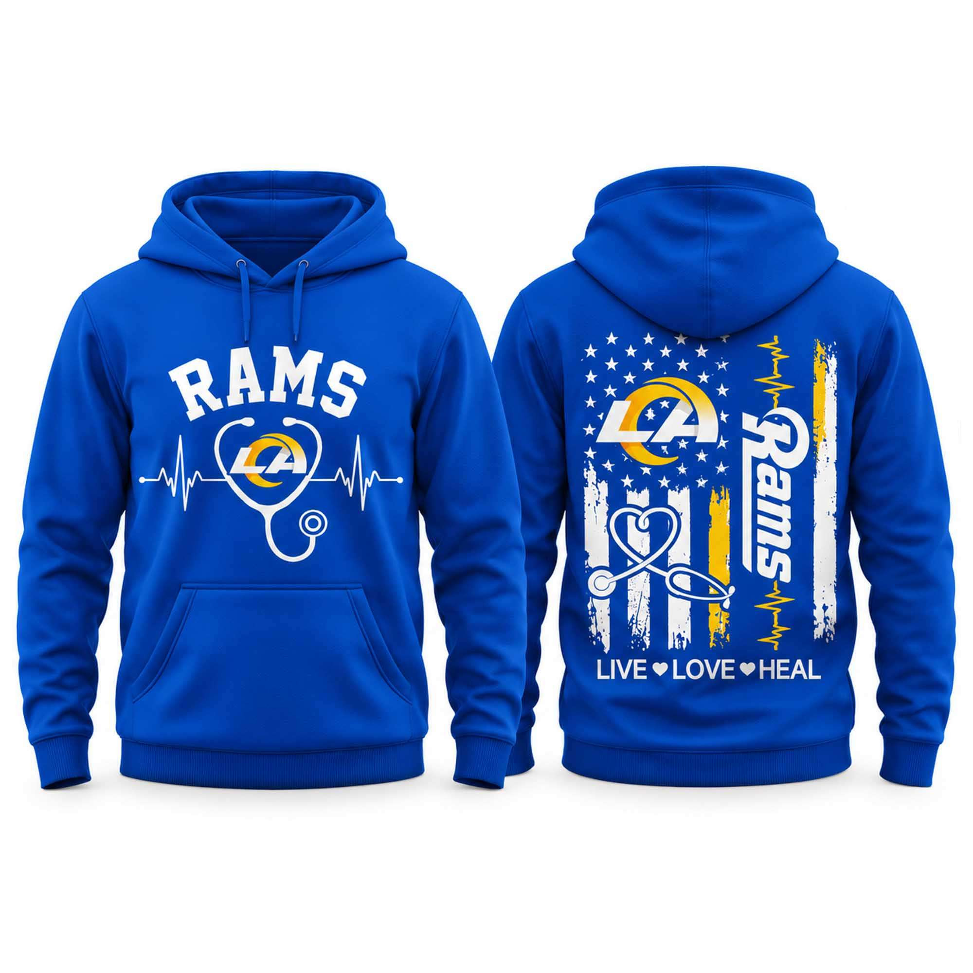 Rams Nurse Appreciation Day 2026 Hoodie Los Angeles Rams Merch Gift For Football Fans 1 - Unicasport Rams Nurse Appreciation Day 2026 Hoodie Los Angeles Rams Merch Gift For Football Fans