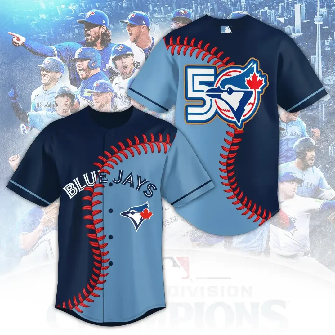 Toronto Blue Jays 50th Anniversary Baseball Jersey Blue Jays Merch Gift For Baseball Lovers 1 - Unicasport Toronto Blue Jays 50th Anniversary Baseball Jersey Blue Jays Merch Gift For Baseball Lovers