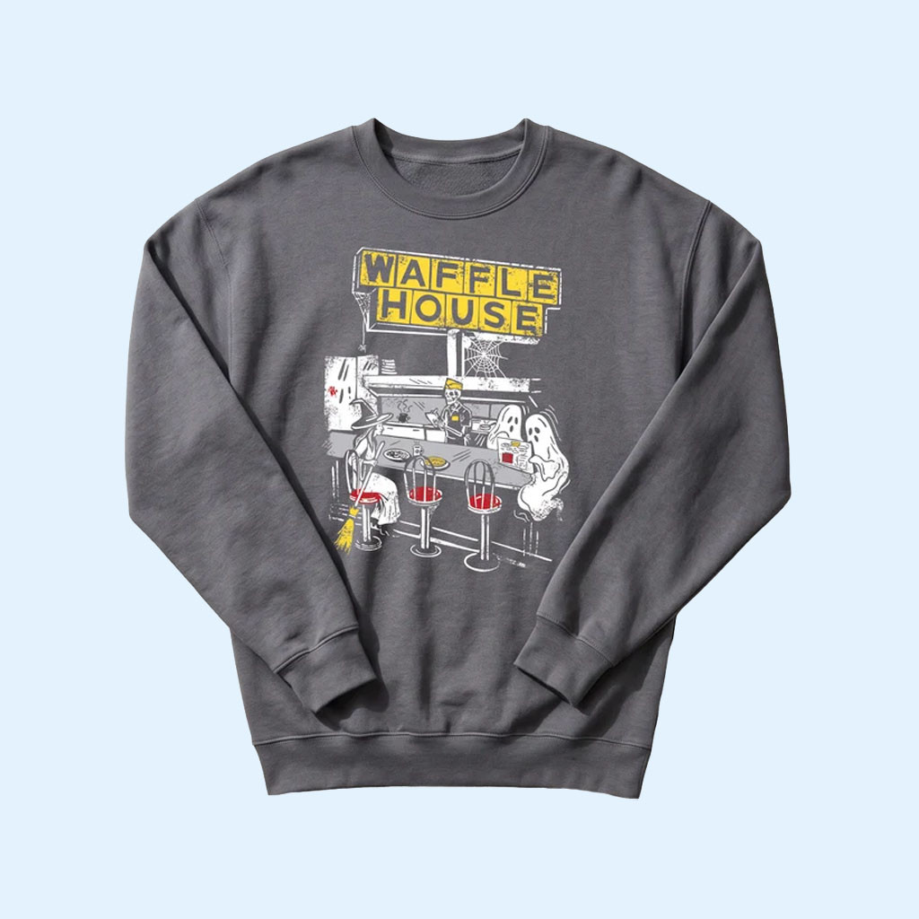 Waffle House Merch 2026 Waffle Haunted House Crewneck Sweatshirt Halloween Present 1 - Unicasport Waffle House Merch 2026 Waffle Haunted House Crewneck Sweatshirt Halloween Present