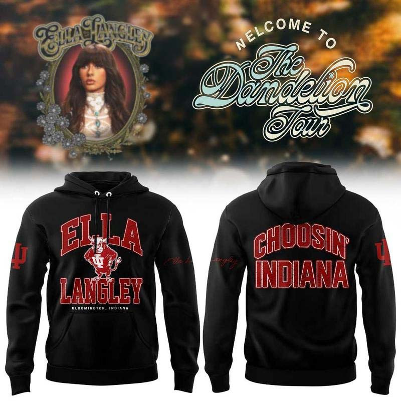 Indiana Hoosiers x Ella Langley Merch Choosin Indiana The Dandelion Tour 2026 Black Hoodie Fans Gear 1 - Unicasport Indiana Hoosiers x Ella Langley Merch Choosin Indiana The Dandelion Tour 2026 Black Hoodie Fans Gear