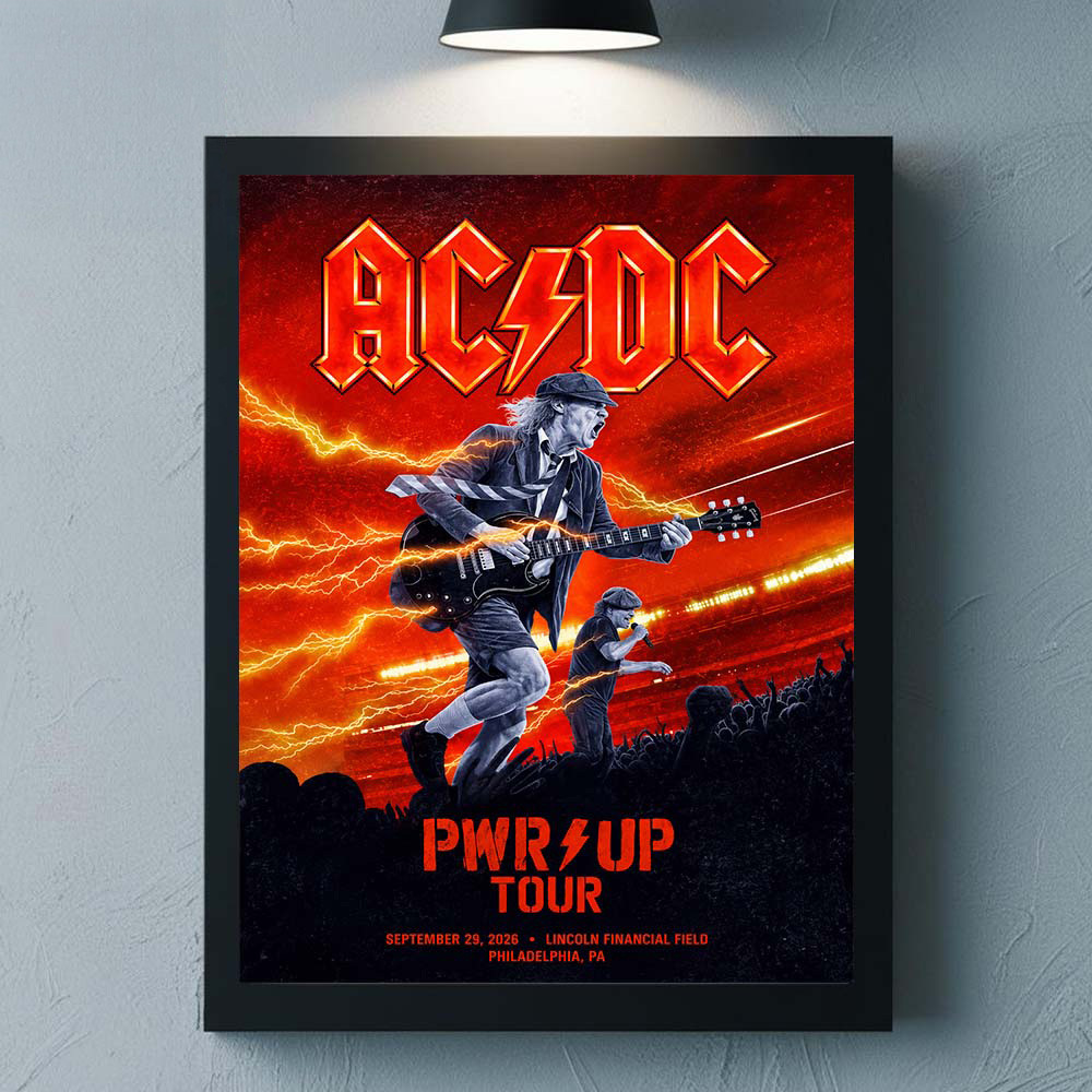 ACDC Philadelphia PA 2026 PWR Up Tour Poster ACDC Concert Posters Rock Lovers Gifts