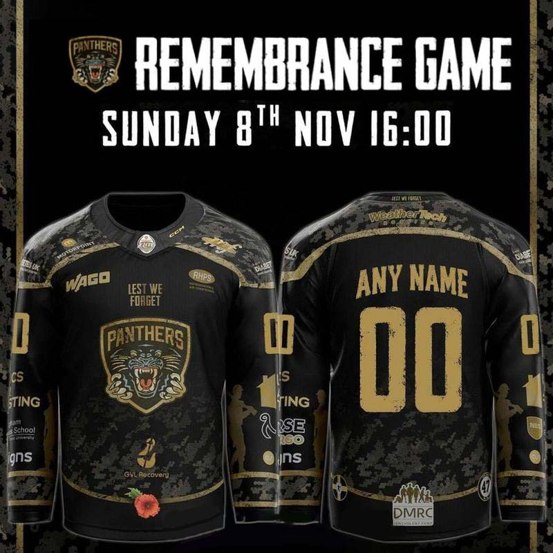 Custom Nottingham Panthers Merch 2026 Remembrance Game Night Hockey Jersey Shirt Hockey Fans Gear 1 - Unicasport Custom Nottingham Panthers Merch 2026 Remembrance Game Night Hockey Jersey Shirt Hockey Fans Gear