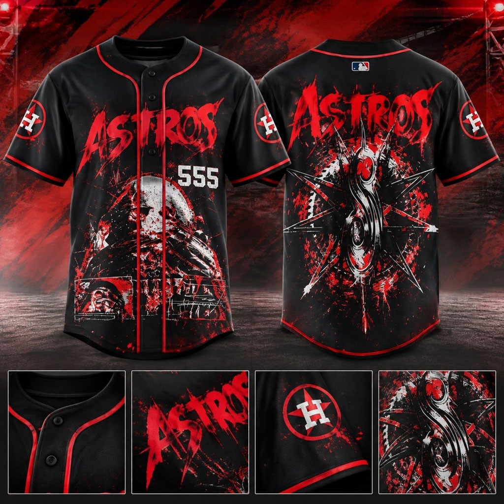Houston Astros X Slipknot Stadium Tour 2027 Baseball Jersey Houston Astros Merch Fan Gifts