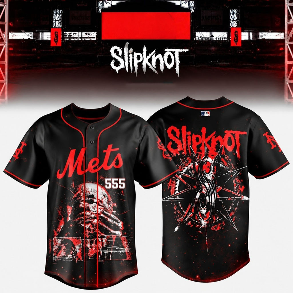 New York Mets X Slipknot Stadium Tour 2027 Baseball Jersey NY Mets Merch Gift For Baseball Fans 1 - Unicasport New York Mets X Slipknot Stadium Tour 2027 Baseball Jersey NY Mets Merch Gift For Baseball Fans