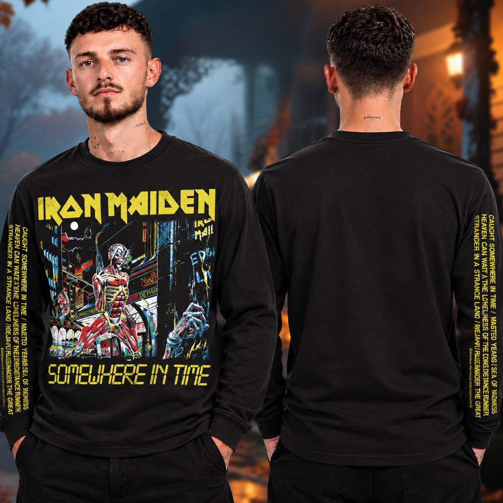 Iron Maiden Merch Somewhere In Time 40th Anniversary Tracklist Long Sleeve Shirt Fans Gifts 1 - Unicasport Iron Maiden Merch Somewhere In Time 40th Anniversary Tracklist Long Sleeve Shirt Fans Gifts