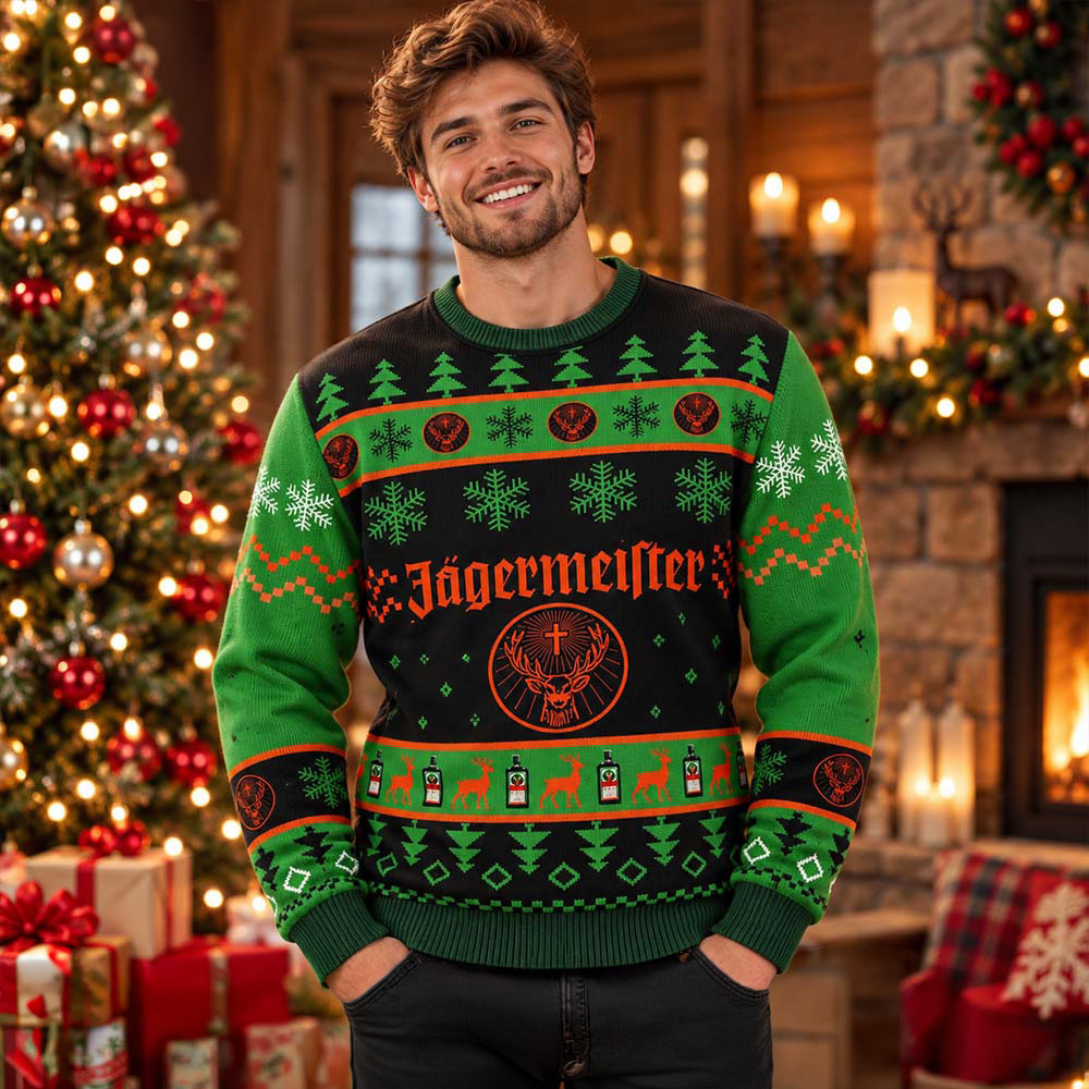 Jagermeister Orange Logo Ugly Christmas Sweater Winter Clothes Xmas Gifts For Jagermeister Lover 1 - Unicasport Jagermeister Orange Logo Ugly Christmas Sweater Winter Clothes Xmas Gifts For Jagermeister Lover