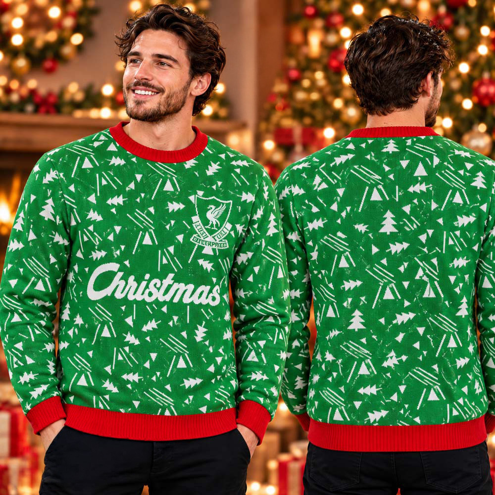 Liverpool LFC Retro Green And Red Ugly Christmas Sweater Cozy Outfits Xmas Gifts For Kopites 1 - Unicasport Liverpool LFC Retro Green And Red Ugly Christmas Sweater Cozy Outfits Xmas Gifts For Kopites
