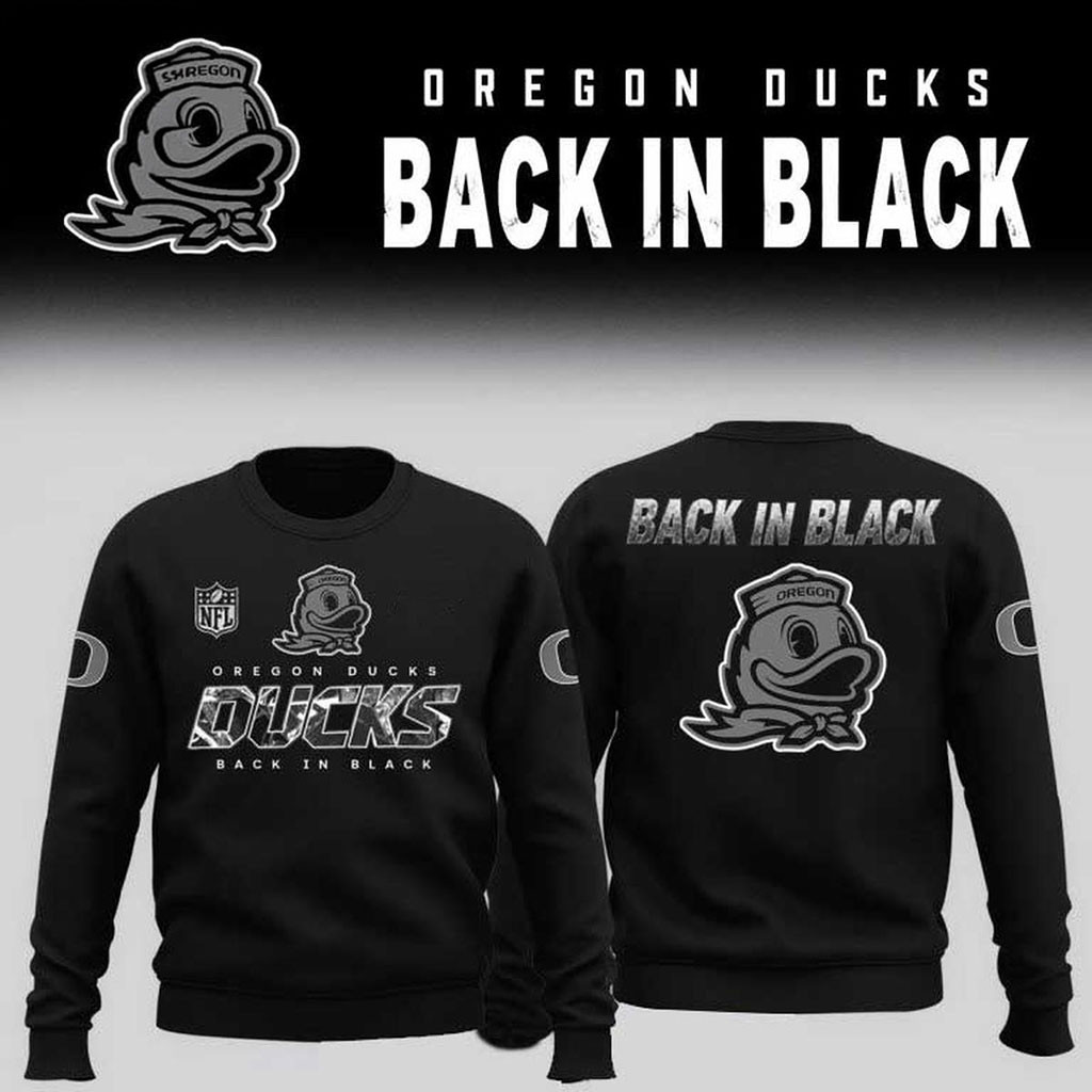 Oregon Ducks Back In Black 2026 Sweatshirt Oregon Ducks Merch Game Day Gift For Football Fans 1 - Unicasport Oregon Ducks Back In Black 2026 Sweatshirt Oregon Ducks Merch Game Day Gift For Football Fans