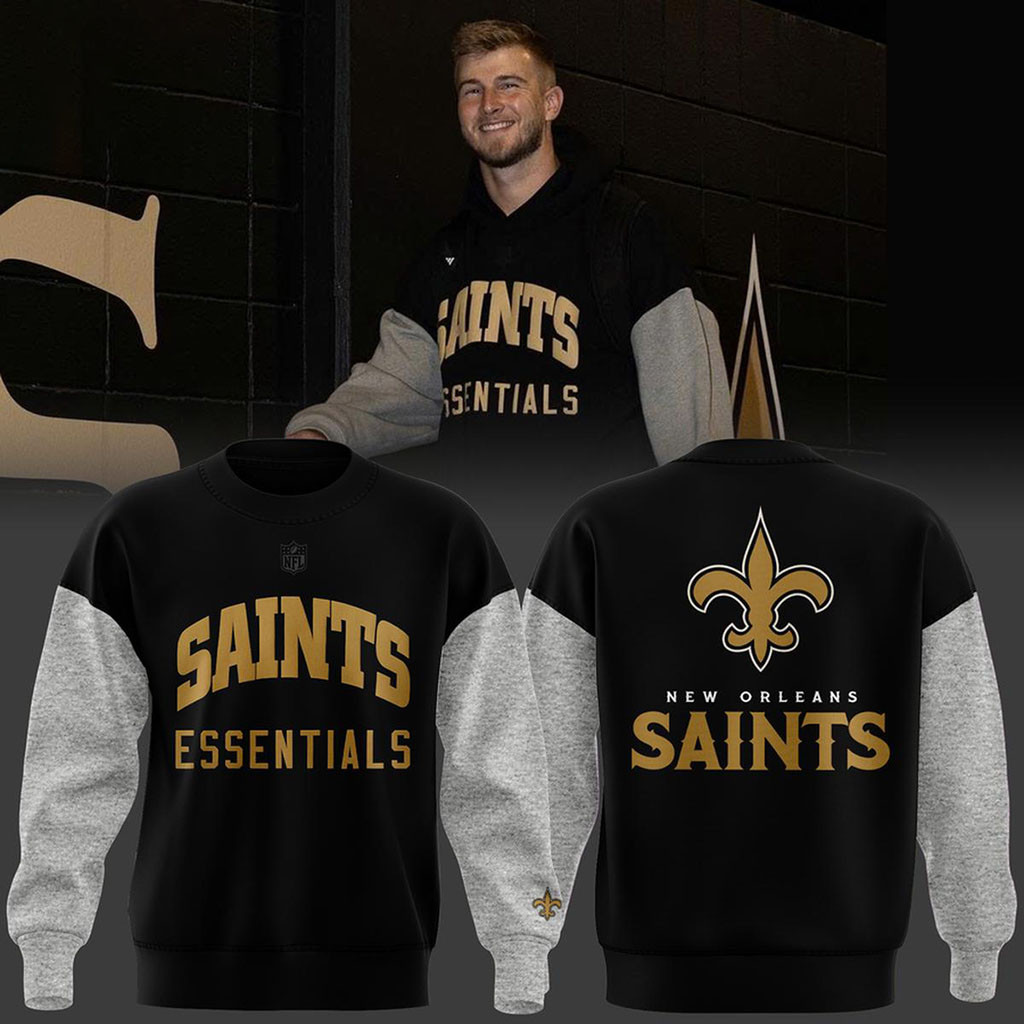 New Orleans Saints 2026 Essentials Sweatshirt Saints Merch Game Day Football Gifts For Fans 1 - Unicasport New Orleans Saints 2026 Essentials Sweatshirt Saints Merch Game Day Football Gifts For Fans