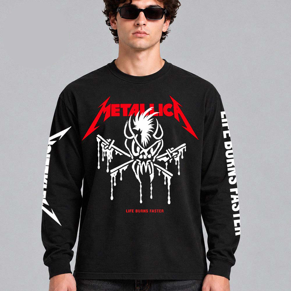 Metallica Merch Life Burns Faster Tour Scary Guy Long Sleeve Shirt Metallica Concert Outfits 1 - Unicasport Metallica Merch Life Burns Faster Tour Scary Guy Long Sleeve Shirt Metallica Concert Outfits