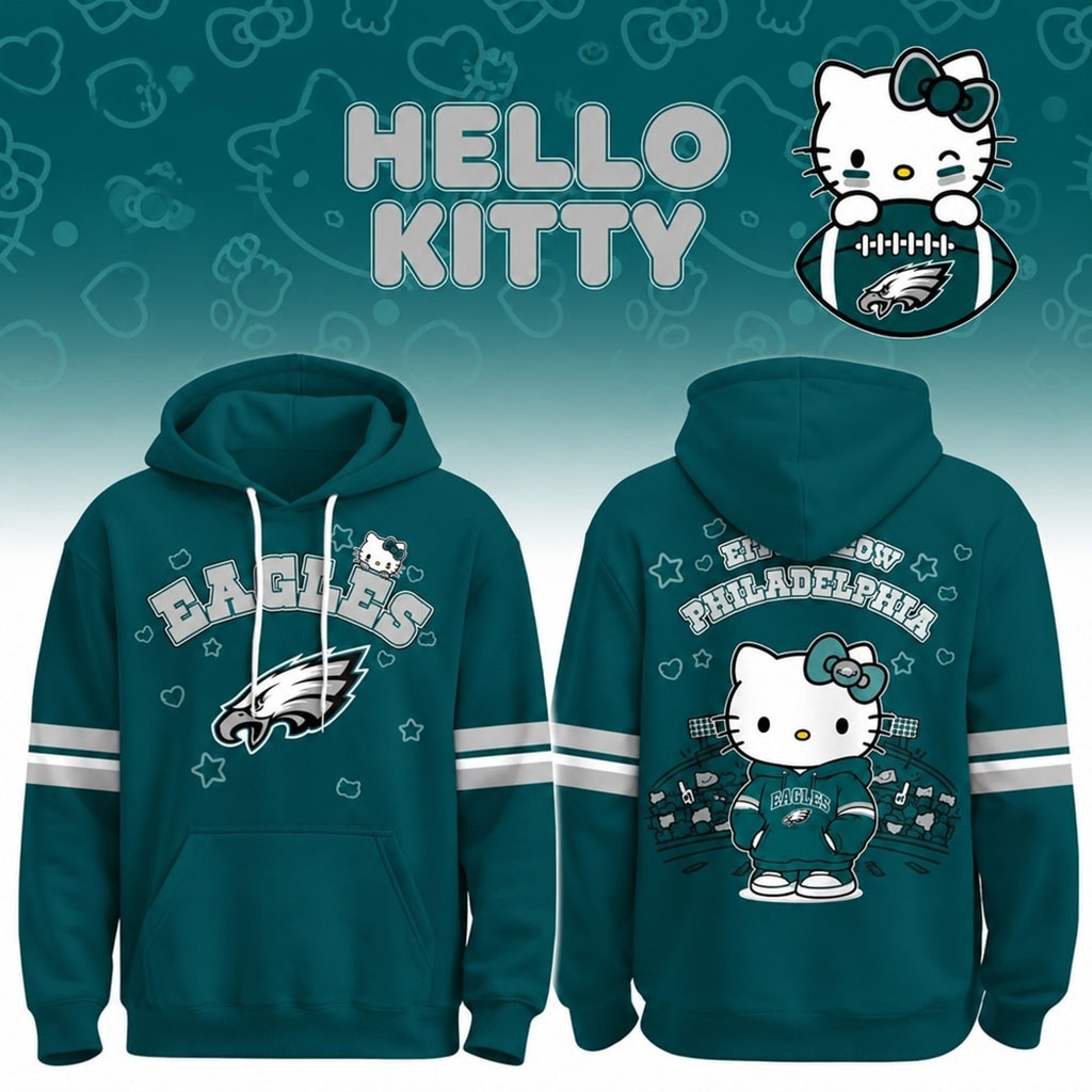 Philadelphia Eagles X Hello Kitty 2026 Hoodie Football Tailgate Outfits Philly Eagles Merch 1 - Unicasport Philadelphia Eagles X Hello Kitty 2026 Hoodie Football Tailgate Outfits Philly Eagles Merch
