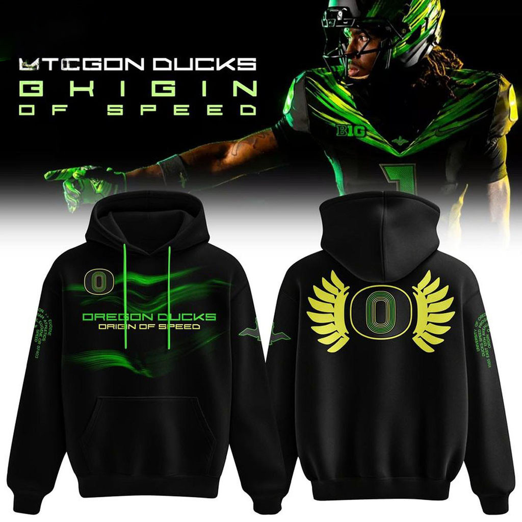 Oregon Ducks Origin Of Speed 2026 O Wings Hoodie Cold Game Day Outfits Oregon Ducks Merch