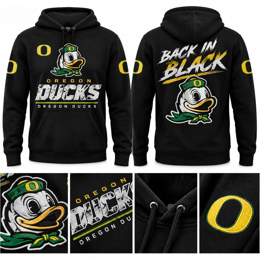 Oregon Ducks Back In Black 2026 Hoodie Oregon Ducks Merch Best Gift For Football Lovers 1 - Unicasport Oregon Ducks Back In Black 2026 Hoodie Oregon Ducks Merch Best Gift For Football Lovers